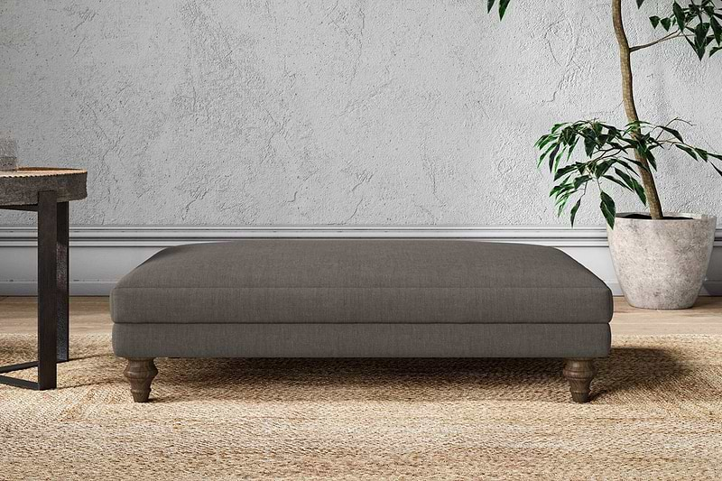 Nkuku MAKE TO ORDER Marri Large Footstool - Brera Linen Granite