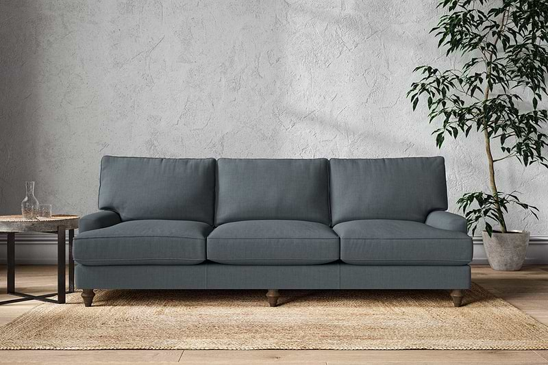 Nkuku MAKE TO ORDER Marri Super Grand Sofa - Brera Linen Dusk