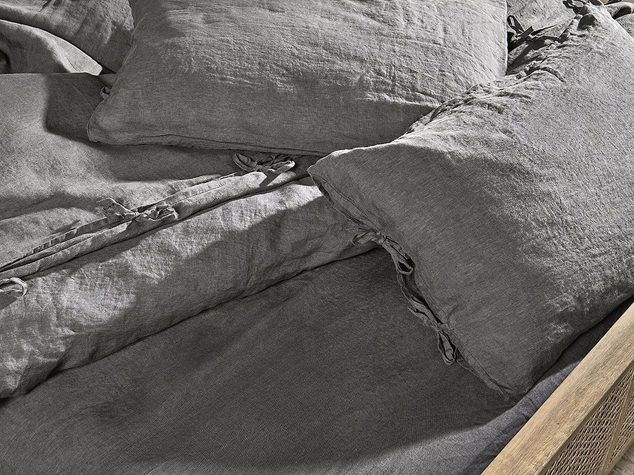 Adya Linen Duvet Cover - Charcoal