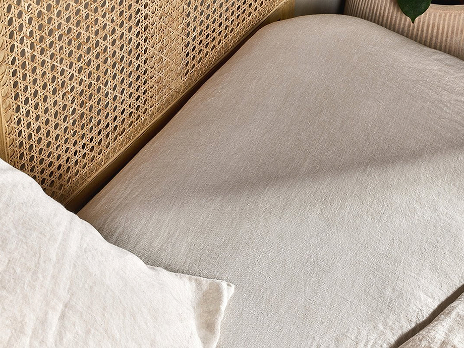 Adya Linen Fitted Sheet - Natural