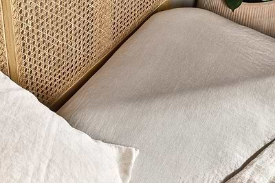 Adya Linen Fitted Sheet - Natural-nkuku