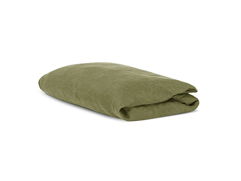Adya Linen Fitted Sheet - Olive