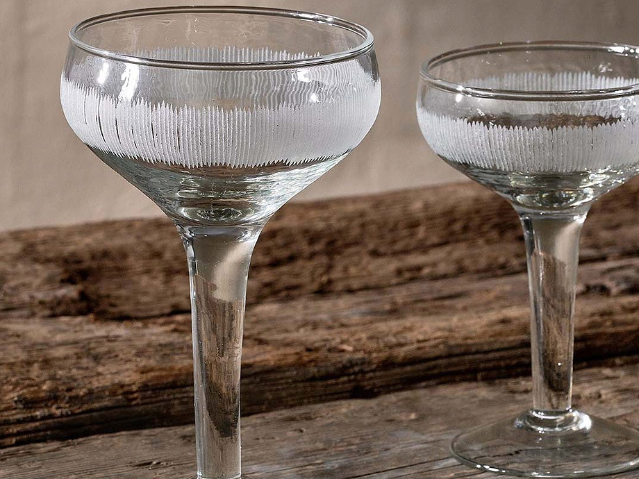 Anara Etched Champagne Glass - Clear (Set of 4)
