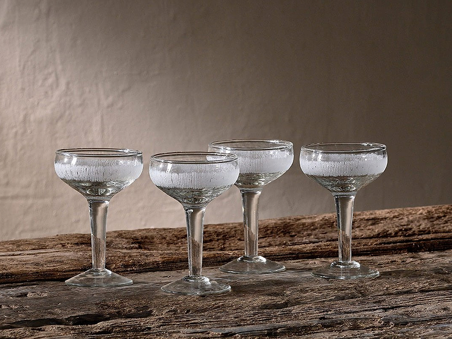 Anara Etched Champagne Glass - Clear (Set of 4)