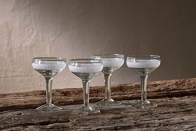 Anara Etched Champagne Glass - Clear (Set of 4)-nkuku