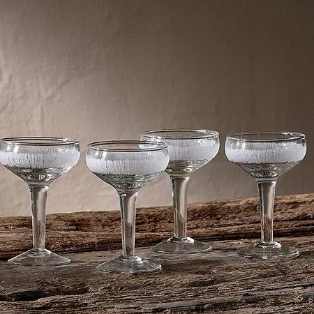 Anara Etched Champagne Glass - Clear (Set of 4)-nkuku