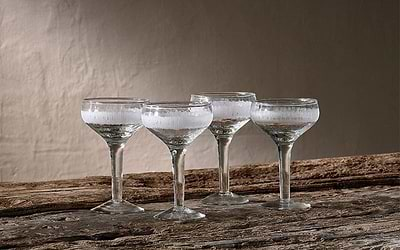 Anara Etched Cocktail Glass - Clear (Set of 4)-nkuku