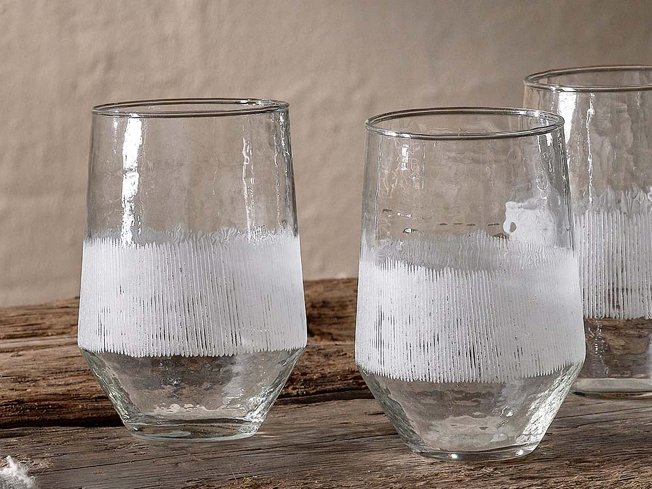 Anara Etched Tumbler - Clear - (Set of 4) - Large
