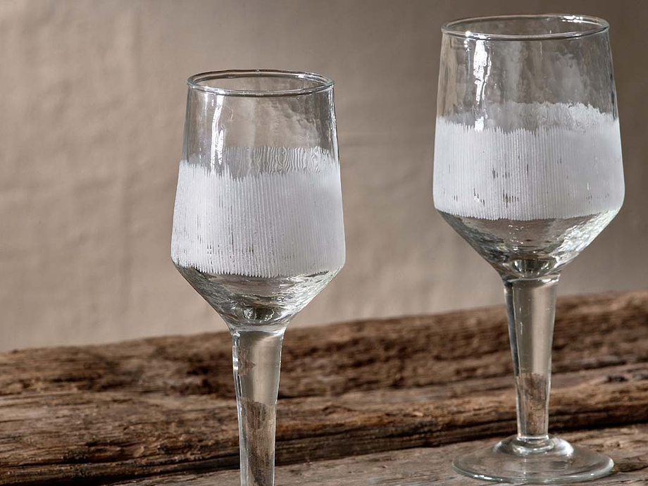 Anara Etched Wine Glass - Clear - (Set of 4) - Large