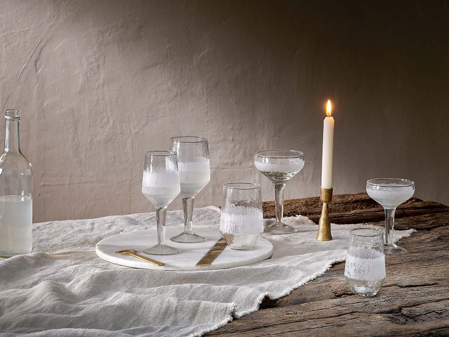Anara Etched Wine Glass - Clear - (Set of 4) - Large