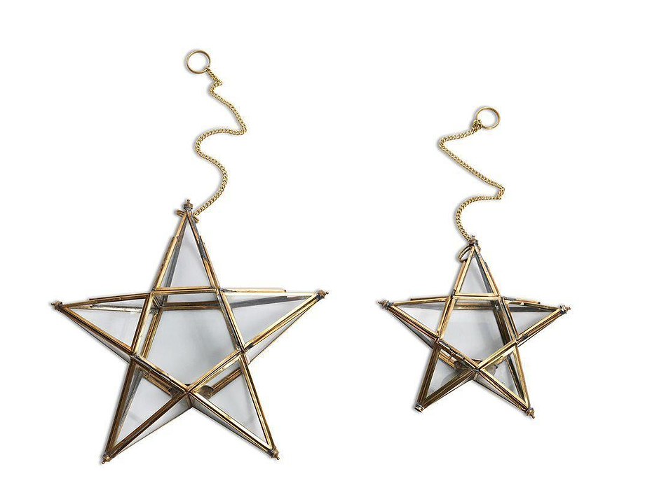 Antique Brass Glass Star