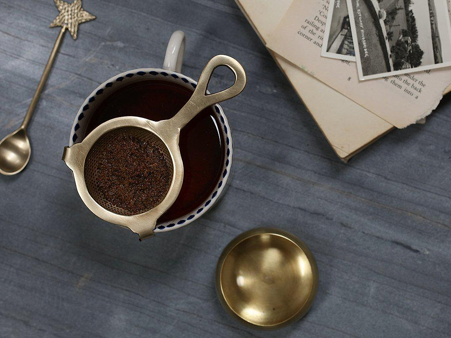 Antique Brass Tea Strainer