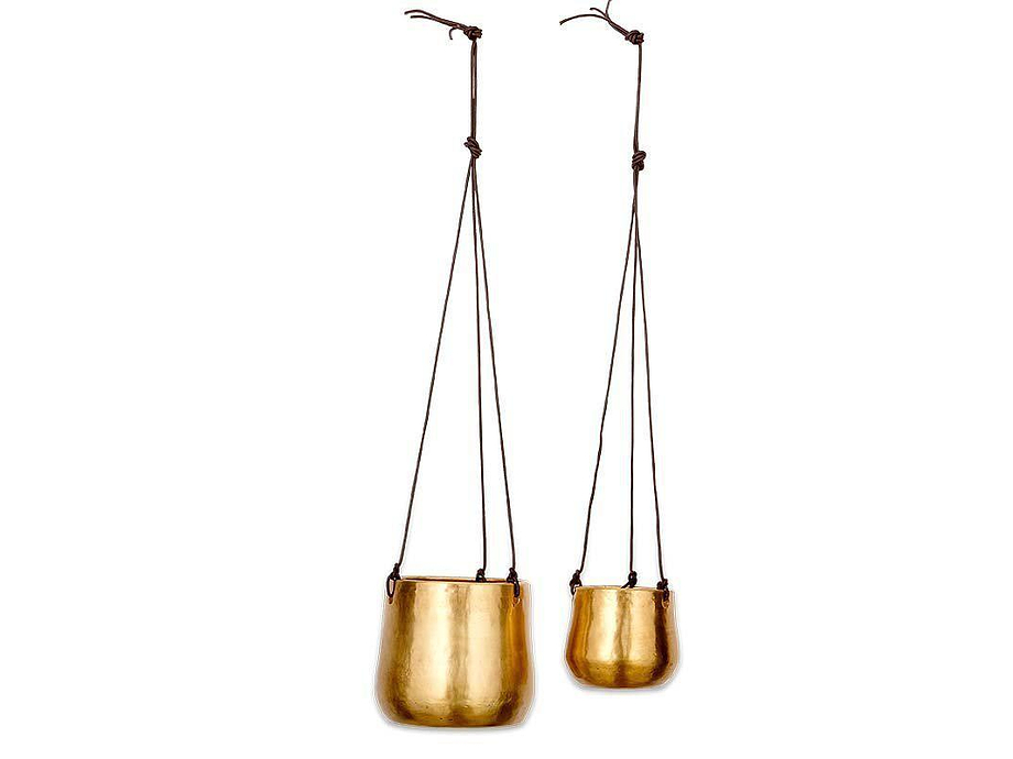 Atsu Brass Hanging Planter