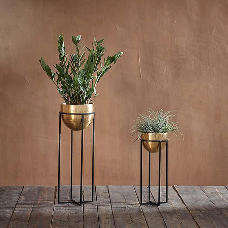 Atsu Brass Planter Stand-nkuku