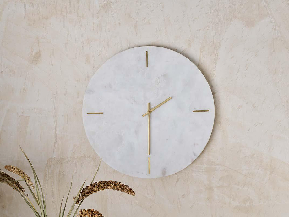 Besa Marble Clock - White