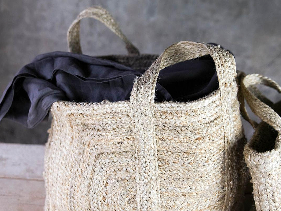 Braided Hemp Storage Basket - Natural