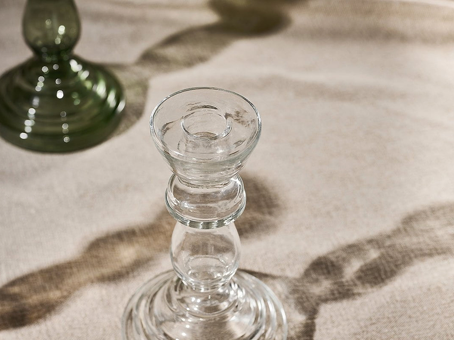 Buran Glass Candlestick - Clear