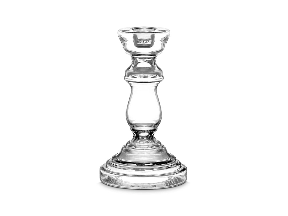 Buran Glass Candlestick - Clear
