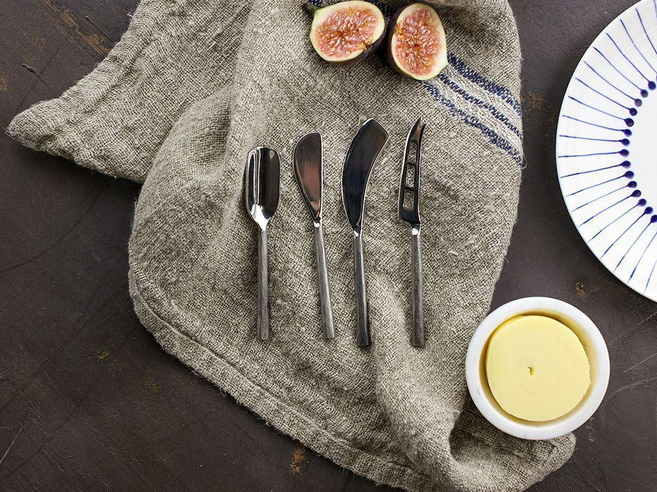 Darsa Cheese Knife Set - Brushed Silver (Set of 4)
