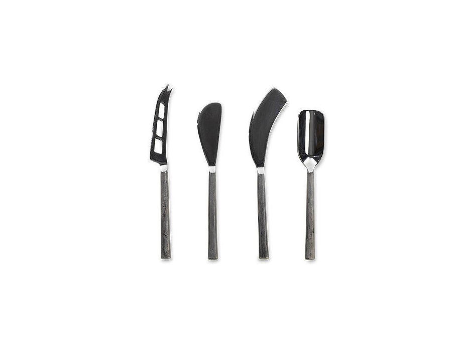 Darsa Cheese Knife Set - Brushed Silver (Set of 4)