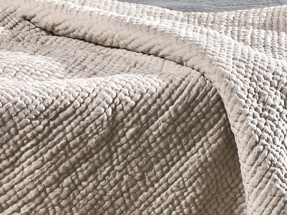 Deuli Linen Bed Quilt - Natural
