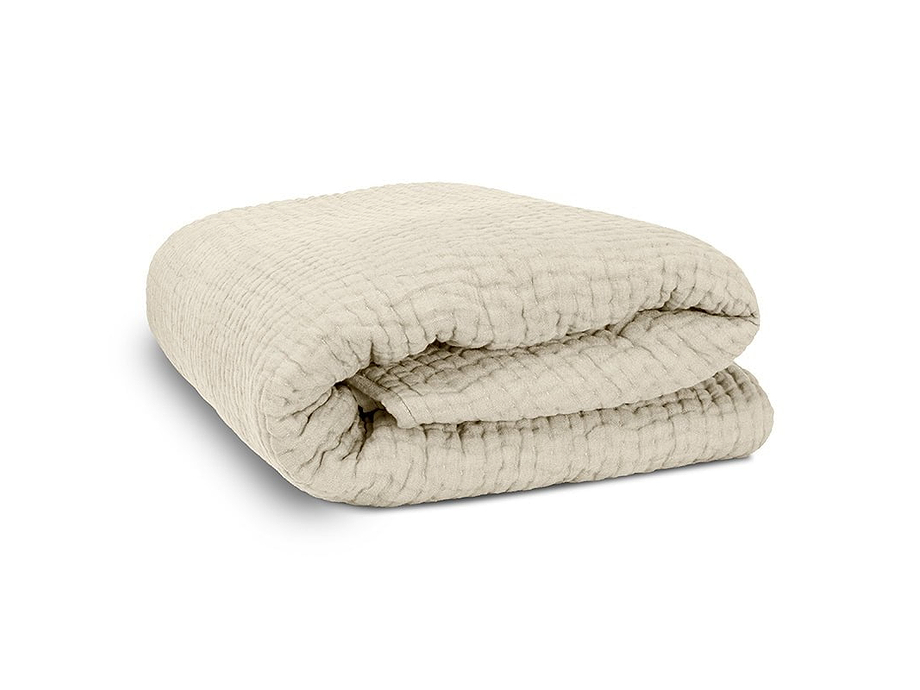 Deuli Linen Bed Quilt - Natural