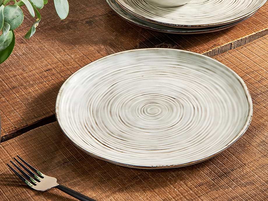 Dhanuk Ceramic Dinner Plate - Cream