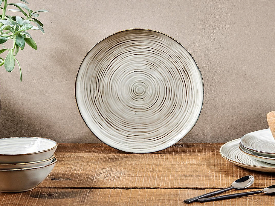 Dhanuk Ceramic Dinner Plate - Cream