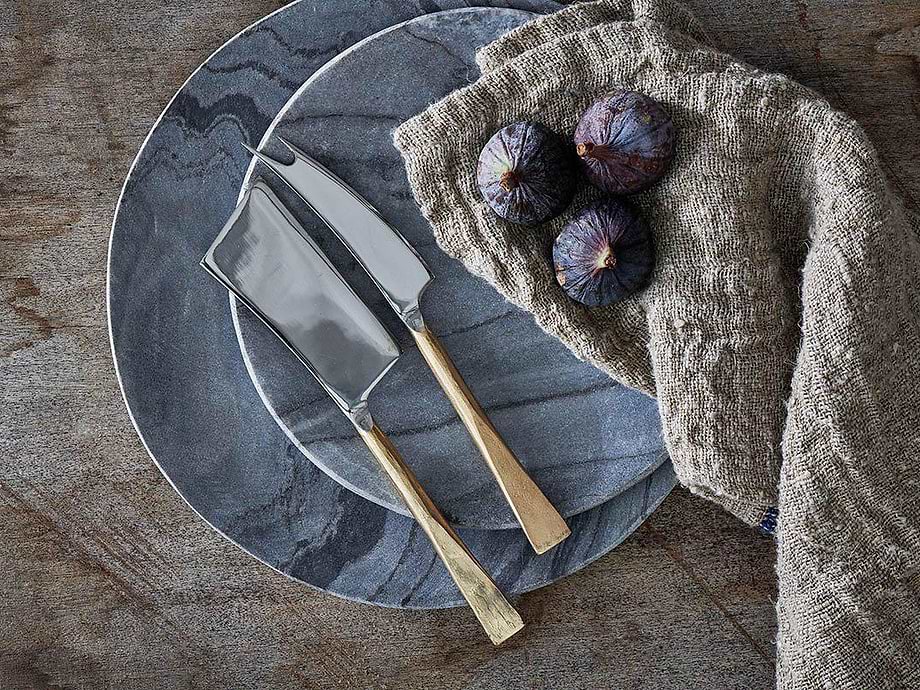 Ena Cheese Knife Set - Brushed Gold (Set of 2)