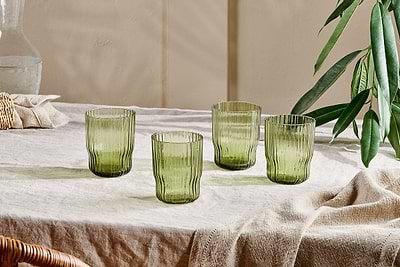 Fali Tumbler - Olive - (Set of 4)-nkuku