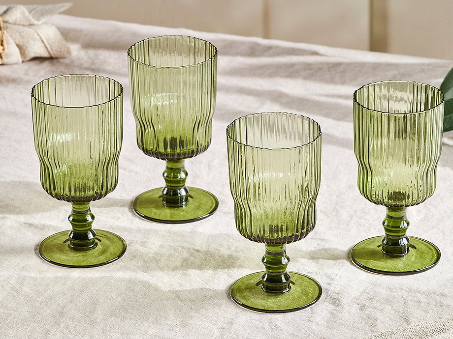 Fali Wine Glass - Olive - (Set of 4)