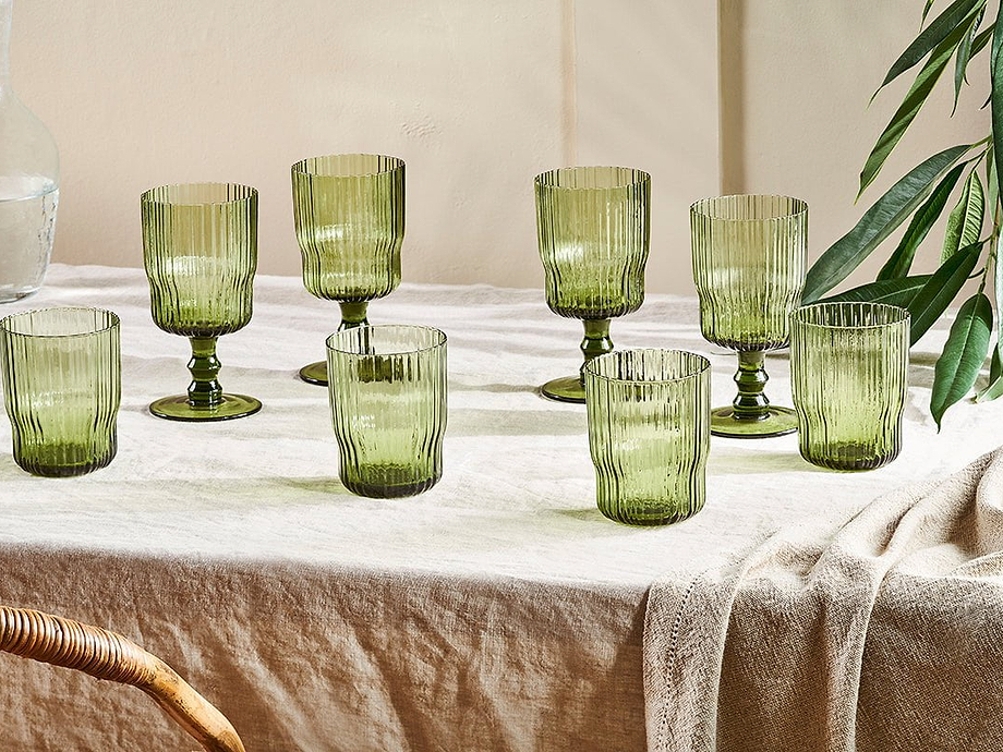 Fali Wine Glass - Olive - (Set of 4)