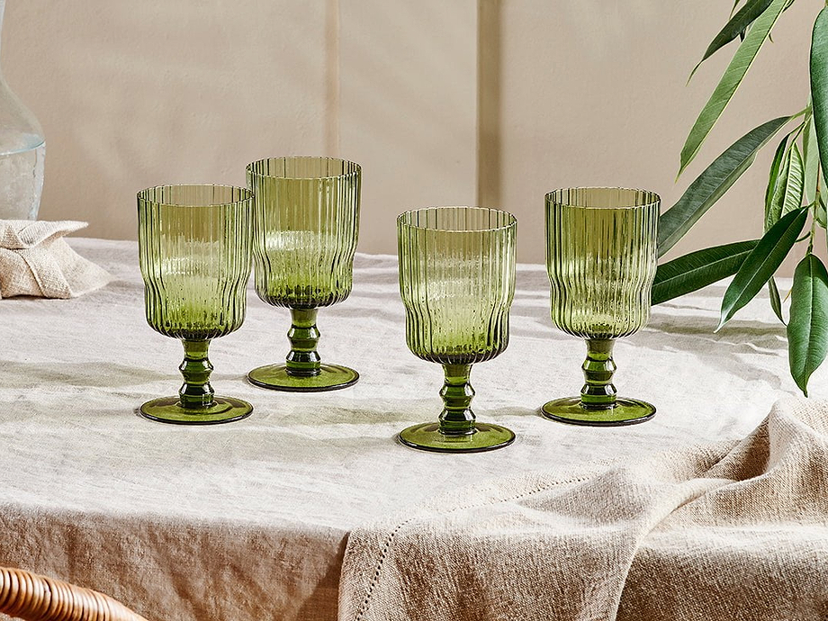 Fali Wine Glass - Olive - (Set of 4)