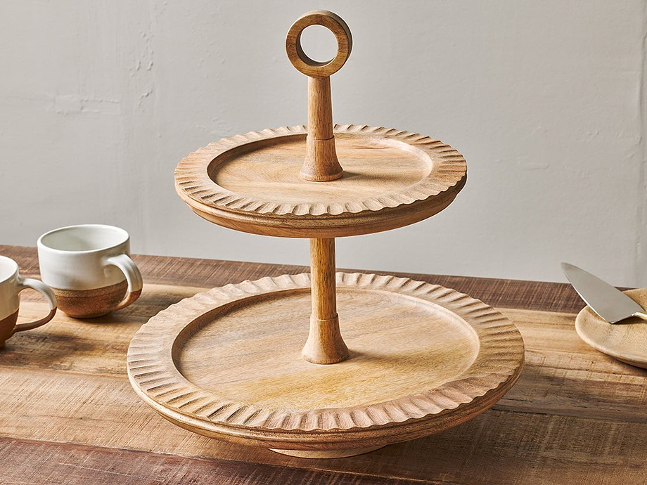 Gavivi Mango Wood Cake Stand