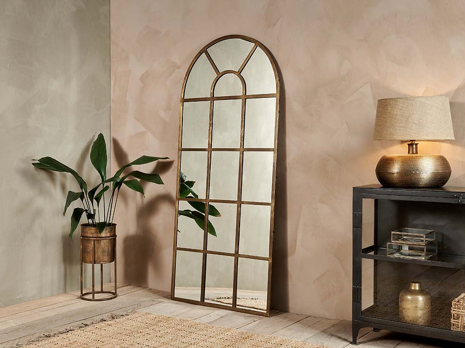 Imoma Iron Full Length Arch Mirror - Brass