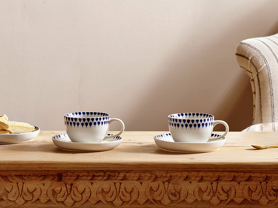 Indigo Drop Cup & Saucer