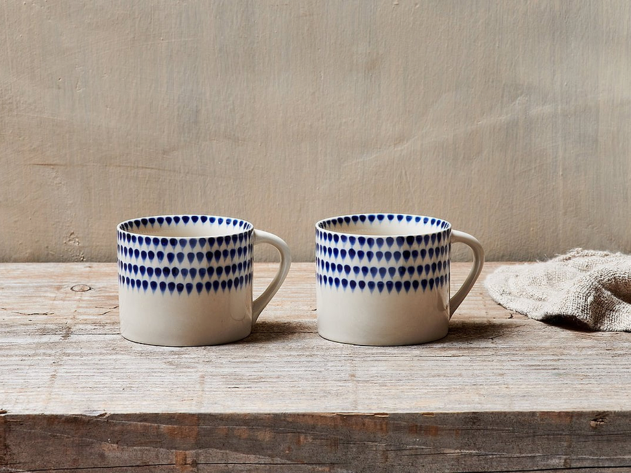 Indigo Drop Mug - Small (Set of 2)