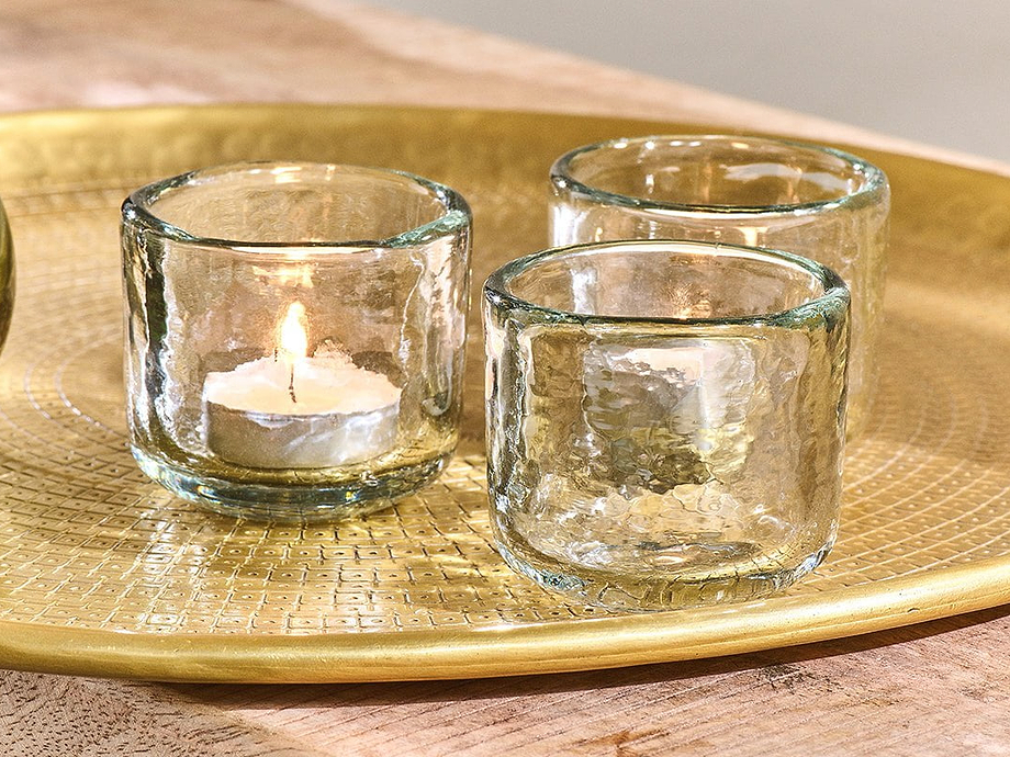 Irda Glass Small Tealight - Clear - Small (Set of 3)