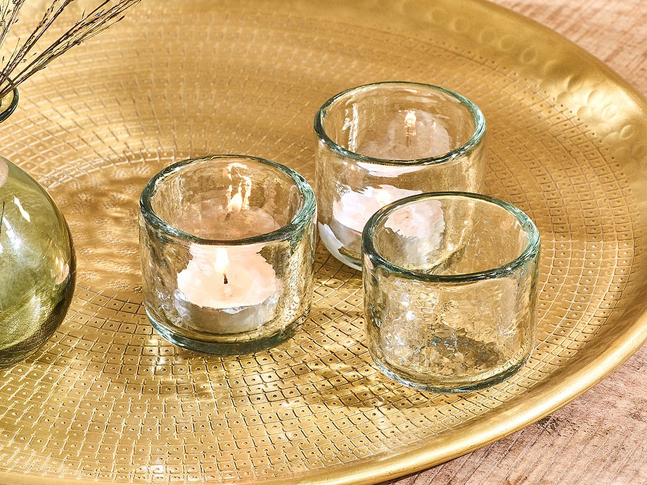 Irda Glass Small Tealight - Clear - Small (Set of 3)
