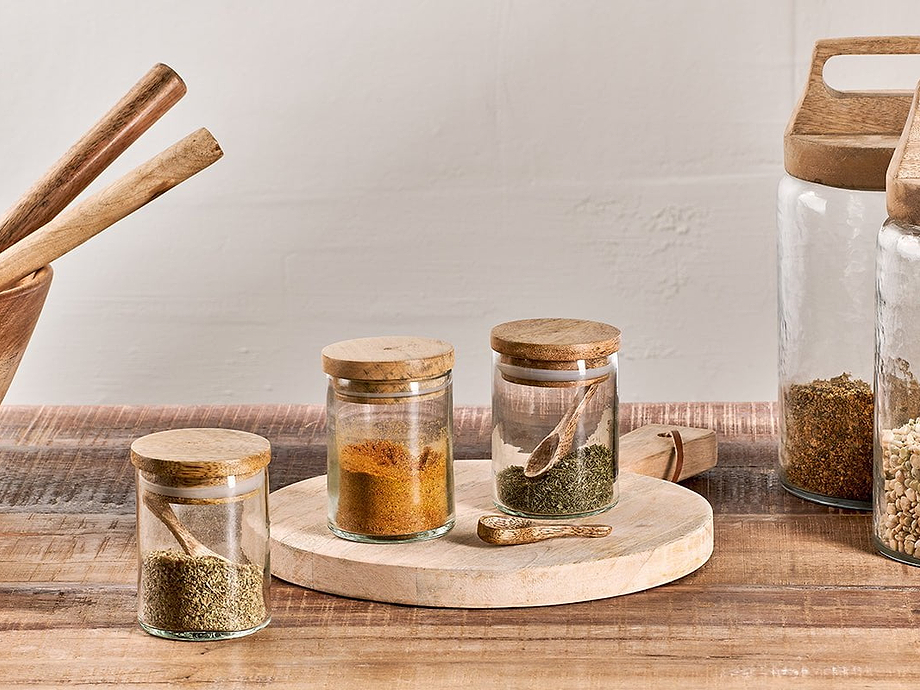 Izaan Spice Jar - Clear - (Set of 3)