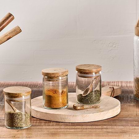 Izaan Spice Jar - Clear - (Set of 3)-nkuku