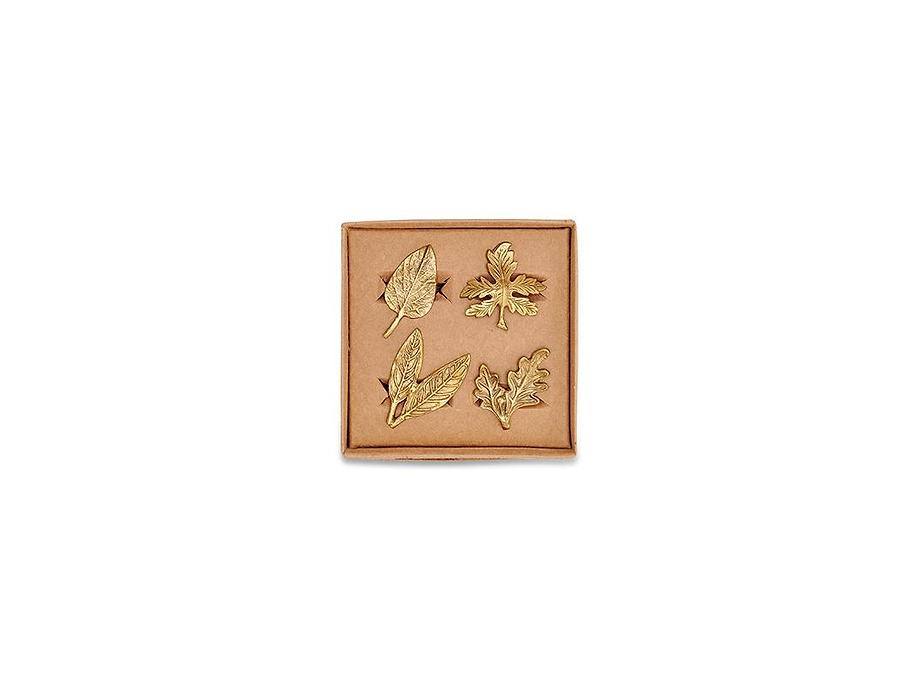 Leaf Brass Napkin Rings (Set of 4)