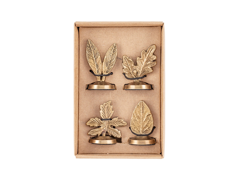 Leaf Brass Place Card Holders (Set of 4)