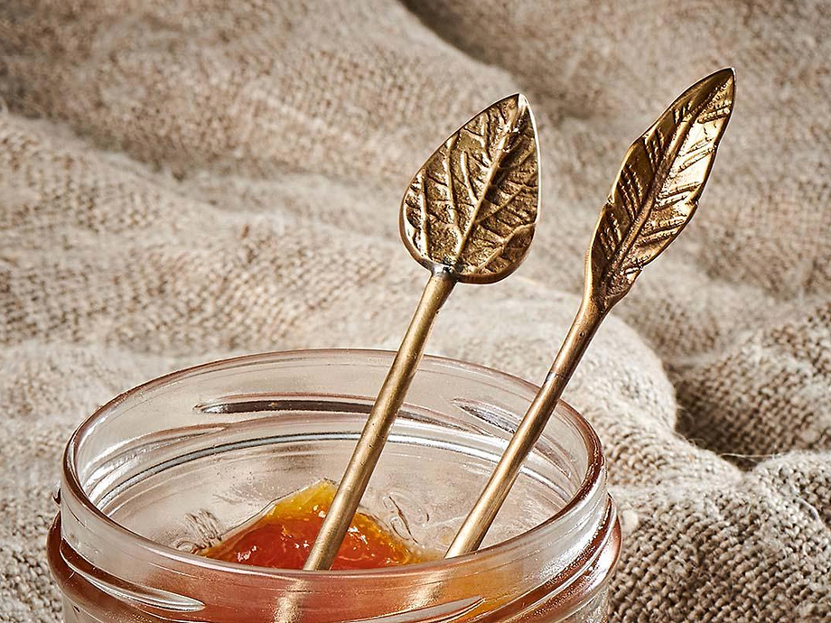 Leaf Spoon Gift Set - Antique Brass (Set of 2)