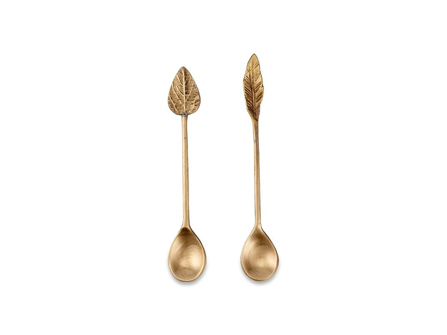 Leaf Spoon Gift Set - Antique Brass (Set of 2)