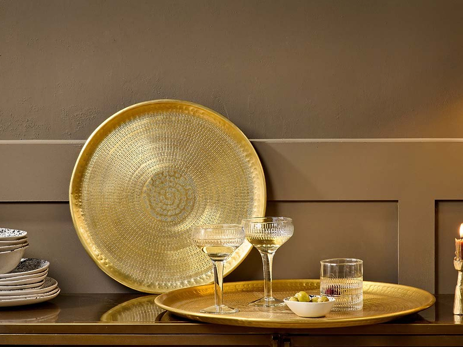 Mahika Tray - Antique Brass