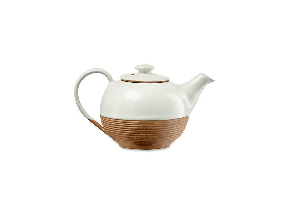 Mali Ribbed Teapot - White