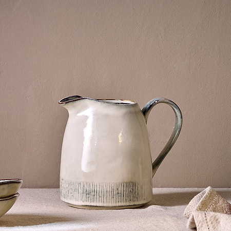 Malia Jug - Cream - Large-nkuku