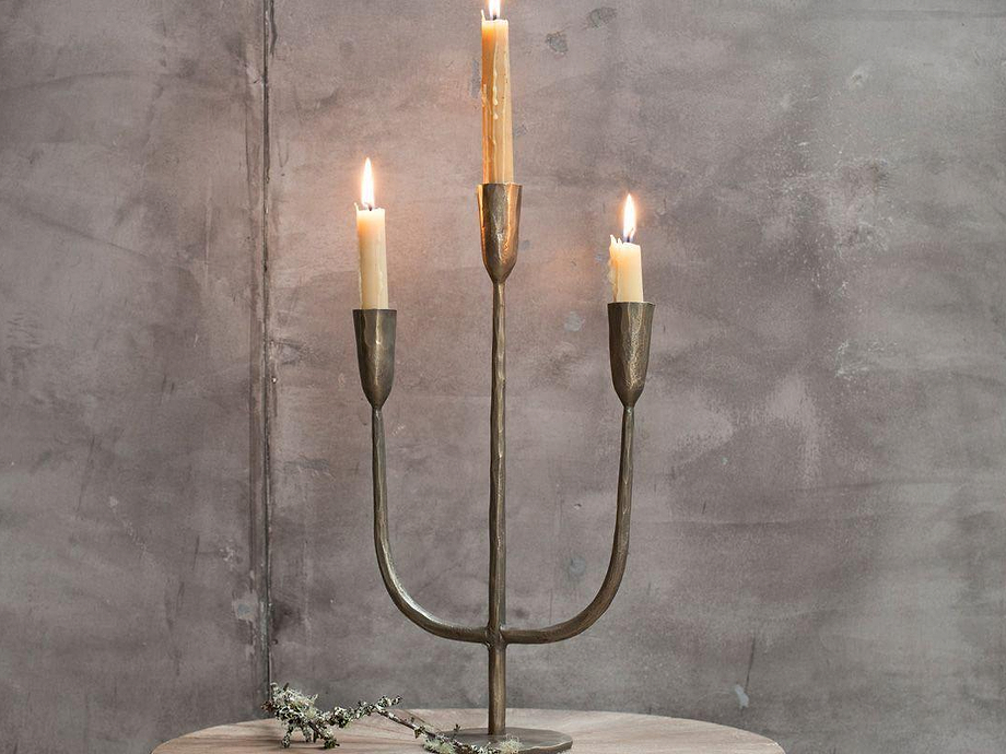 Mbata Brass Candelabra - Antique Brass