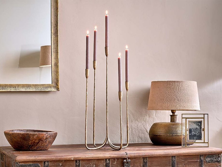 Mbata Cluster Candelabra - Antique Brass